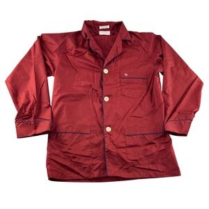 Vintage Christian Dior Monsieur Burgundy Pajama Shirt Long Sleeve Men's Medium